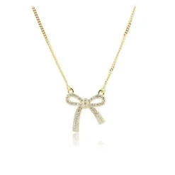 Aqua Dulce Elegant Bow Halskæde Forgyldt