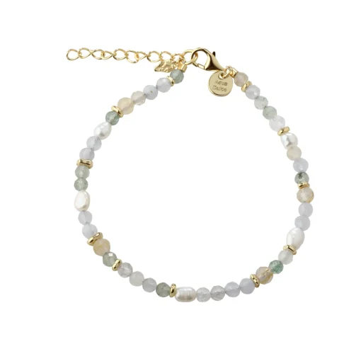 Aqua Dulce Fresa Perle Armbånd i Forgyldt Sølv