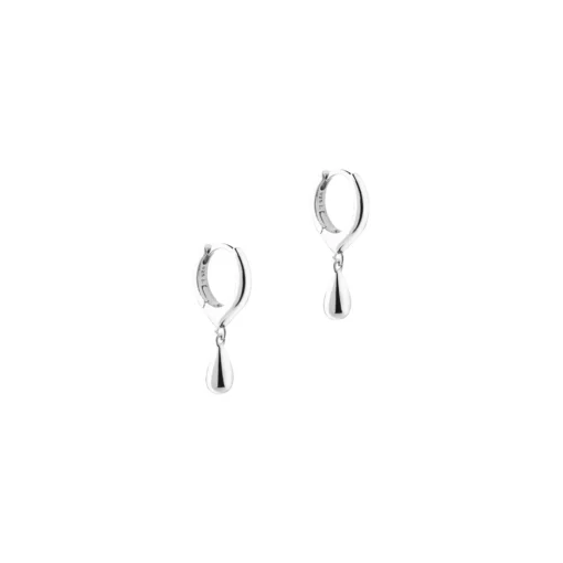 Aqua Dulce Shiny Drop Hoop i Sølv