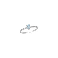 Carré sølv ring med blå topas - SR4288BT