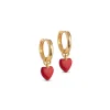 Enamel Amore Hoops Red Heart - E376G-Red