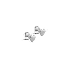 Enamel Heart Studs Sølv - Hjerte Ørestikker - E373SM