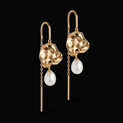 Enamel Kai Pearl Øreringe sølvforgyldt - E326GM