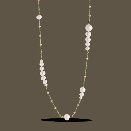 Enamel Lola Carmen Halskæde sølvforgyldt - N123G-Carmen