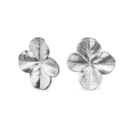 Flora Danica Firkløver Ear Clips Sølv