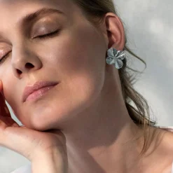 Flora Danica Firkløver Ear Clips Sølv