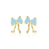 Jeberg Petite Bow Blue Stud - Sløjfe Ørestikker