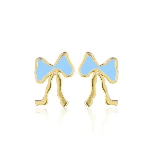 Jeberg Petite Bow Blue Stud - Sløjfe Ørestikker