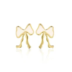 Jeberg Petite Bow White Stud - Sløjfe Ørestikker