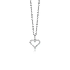 Mads Z 14 kt. hvidguld Tender Heart vedhæng isat 0.12 ct. W.SI