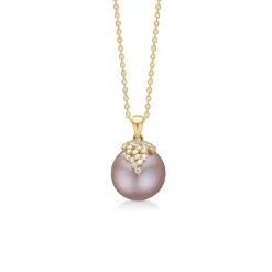 Mads Z Chloé 14kt Guld Vedhæng 0.19ct W.Si Rosa Kulturperle