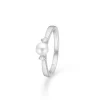 Mads Z 14kt Hvidguld Crown Trinity Pearl Ring 0.08ct W.Si