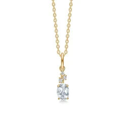 Mads Z 14kt Leonora Vedhæng Hvid Topas 0.03Ct W.Si