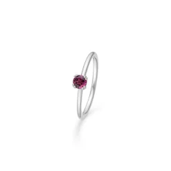 Mads Z Poetry Solitaire Sølv Ring Granat
