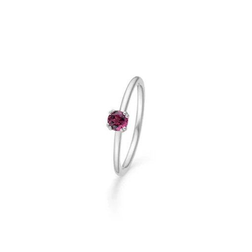 Mads Z Poetry Solitaire Sølv Ring Granat