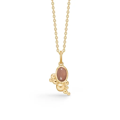 Mads Z Precious Bubbles 14kt Guld Vedhæng m. Peach Månesten