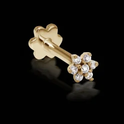 MARIA TASH Diamond Flower Treaded Stud Earring 3mm