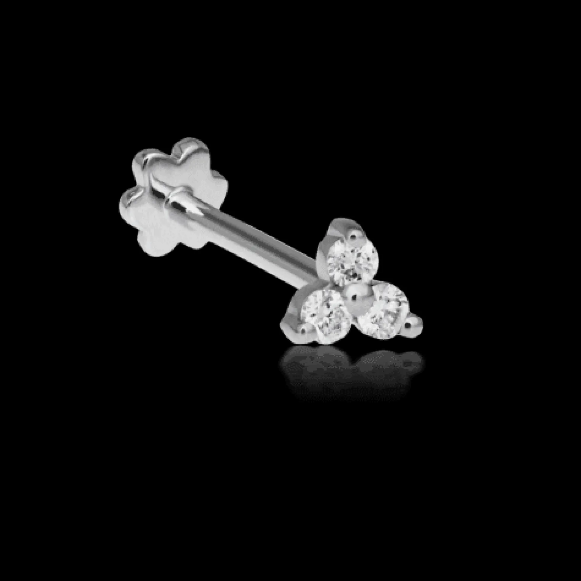 MARIA TASH Diamond Trinity Threaded Stud 18kt Hvidguld