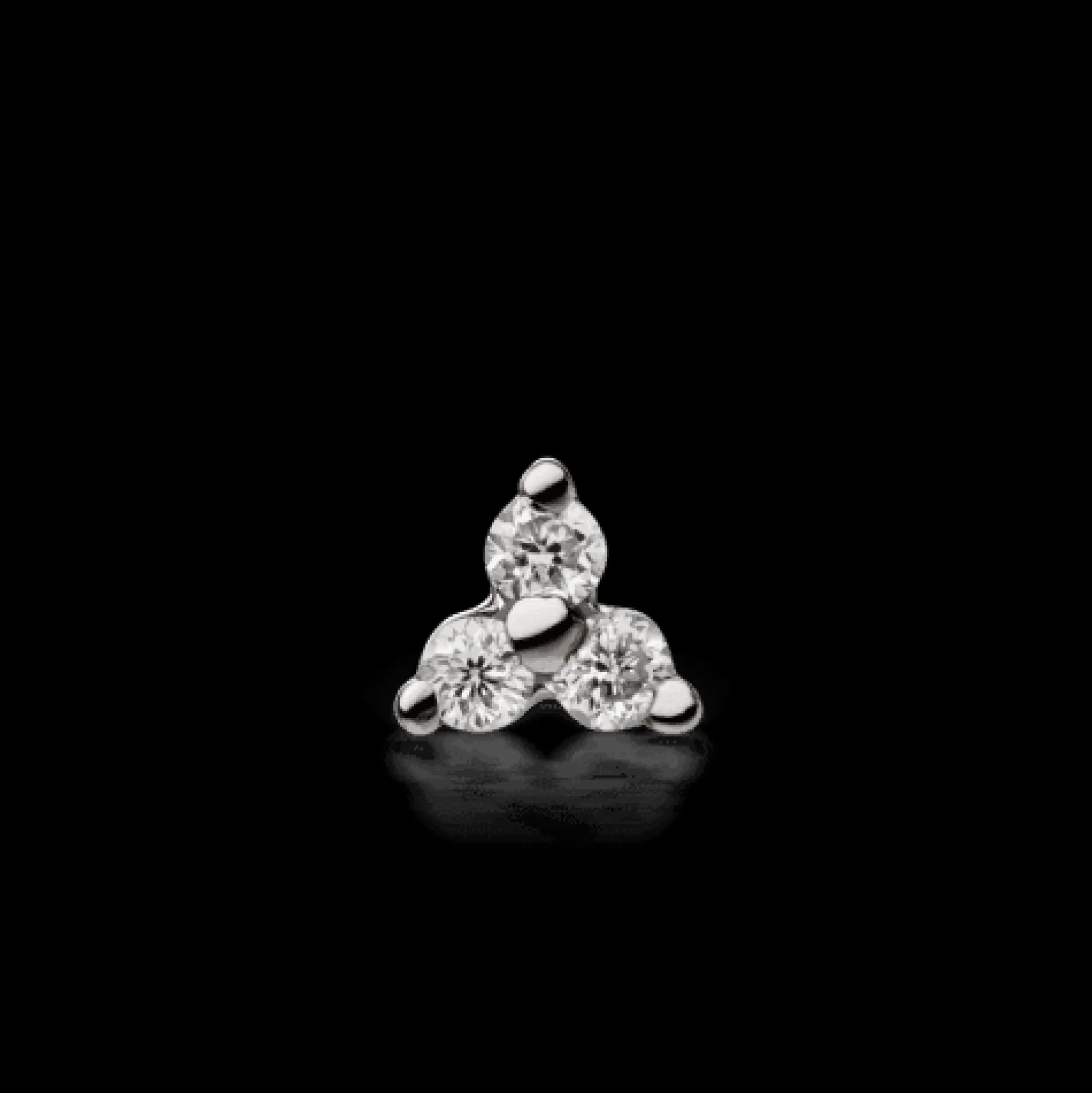 MARIA TASH Diamond Trinity Threaded Stud 18kt Hvidguld