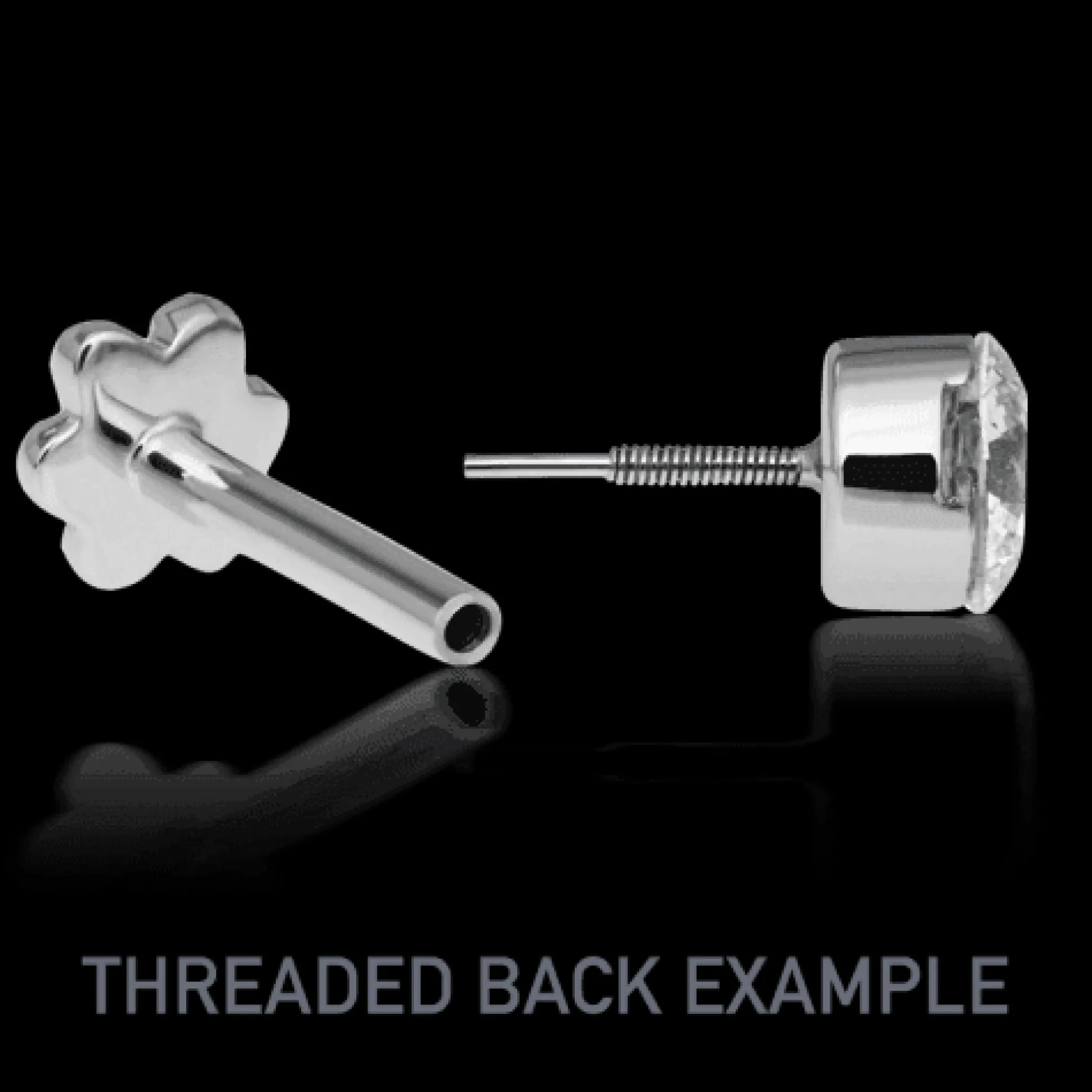 MARIA TASH Diamond Trinity Threaded Stud 18kt Hvidguld
