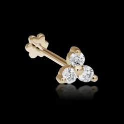 MARIA TASH Large Diamond Trinity Threaded Stud