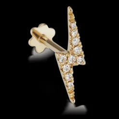 MARIA TASH 11mm Diamond Lightning Bolt Threaded Stud