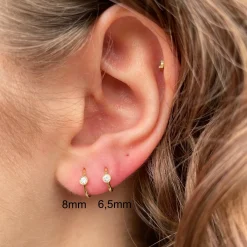 MARIA TASH 6.5mm Scalloped Diamond Clicker 18Kt guld
