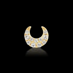 MARIA TASH Small Diamond Moon Threaded Stud 18k