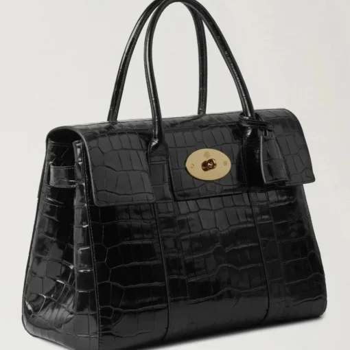 Mulberry Bayswater Croc Black