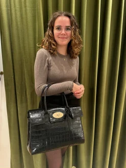 Mulberry Bayswater Croc Black