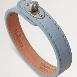 Mulberry Bayswater Thin Leather Bracelet Poplin Blue