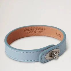 Mulberry Bayswater Thin Leather Bracelet Poplin Blue
