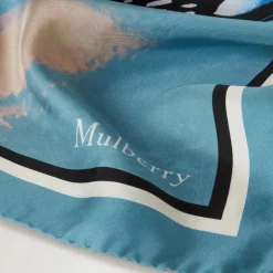 Mulberry Butterfly Wings square Scarf Kingfisher Blue