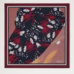 Mulberry Butterfly Wings square Scarf - Black Cherry