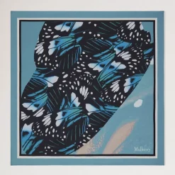 Mulberry Butterfly Wings square Scarf Kingfisher Blue