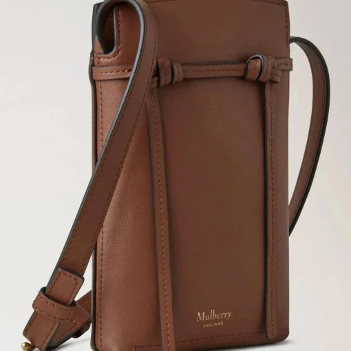 Mulberry Clovelly Phone Pouch Micro Classic Grain Oak