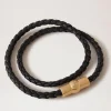 Mulberry Iris Unisex Woven Double Bracelet