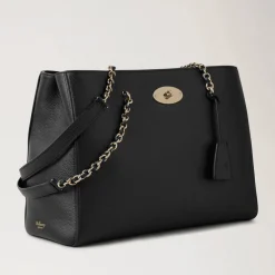 Mulberry Lily Chain Tote Small Classic Grain Black