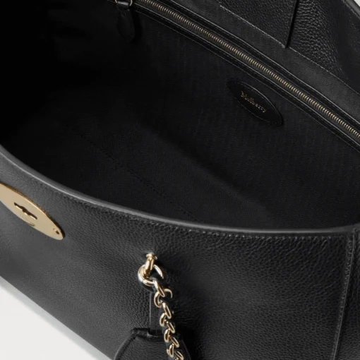 Mulberry Lily Chain Tote Small Classic Grain Black