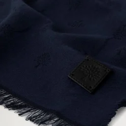 Mulberry Mens Scarf Tree Jacquard Midnight