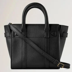 Mulberry Micro Zipped Bayswater Small Classic Grain Black