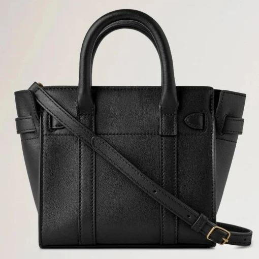 Mulberry Micro Zipped Bayswater Small Classic Grain Black