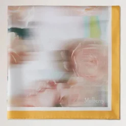 Mulberry Rose And Blur Border Square Scarf