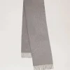 Mulberry Small Solid Merino Wool Scarf Grey