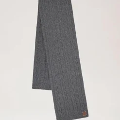 Mulberry Softie Chain Cable Knit Scarf Charcoal