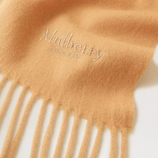 Mulberry Solid Merino Wool Scarf Camel