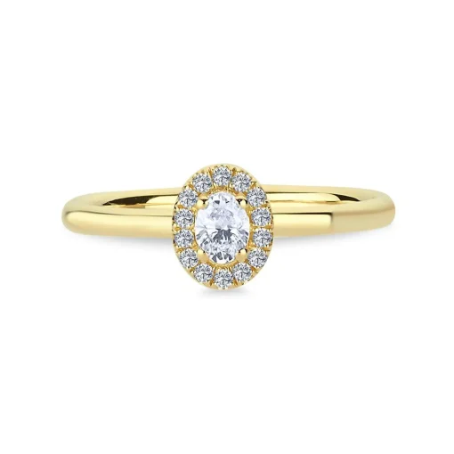 Nuran Champagne Ring I Guld Med Diamater