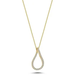 Nuran 14kt Valentina Halskæde m. Diamant vedhæng 0.25ct W/si