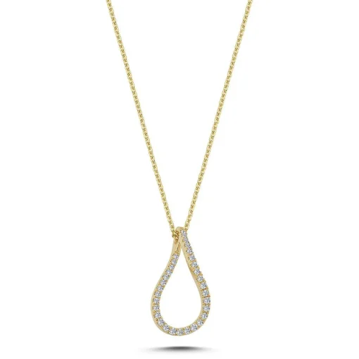 Nuran 14kt Valentina Halskæde m. Diamant vedhæng 0.25ct W/si