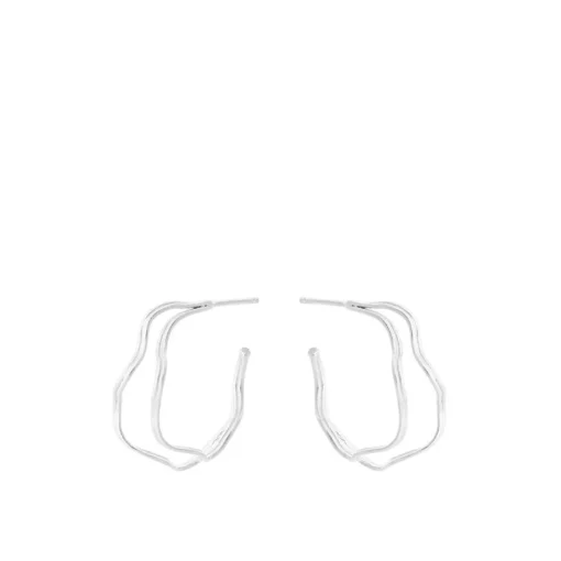 Pernille Corydon Small Double Wave Hoops - E-458-S